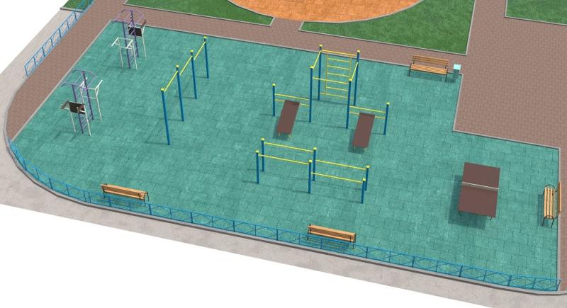 Проект спортивной площадки с столом теннисным в Владимире