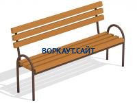 Парковая лавочка со спинкой МАФ 1605 в Владимире