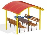 Стол и лавки под навесом МАФ 4005 в Владимире