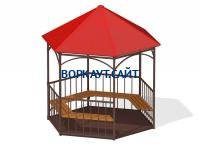 Беседка с лавками и полом МАФ 4122 в Владимире