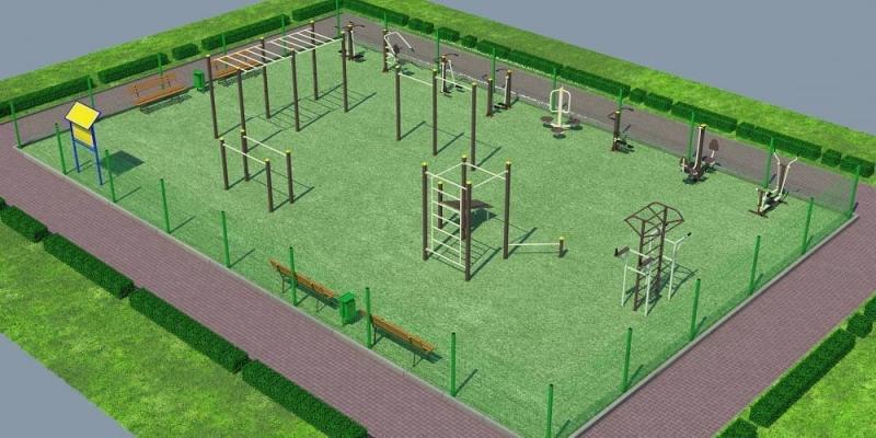 Проект спортивной воркаут площадки с уличными тренажерами - 1467400 рублей в Владимире