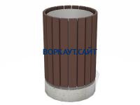 Урна деревянная круглая с бетонным основанием МАФ 1632 в Владимире