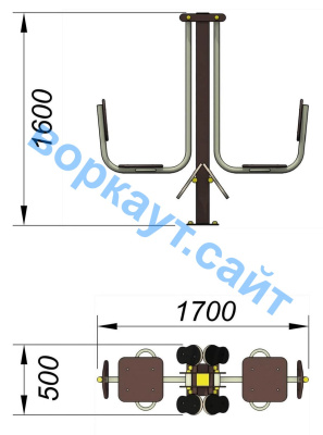 Уличный тренажер "Жим ногами горизонтальный " УТ 003 в Владимире