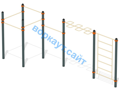 Воркаут турники с шведской стенкой и рукоходом  ВС-21 в Владимире