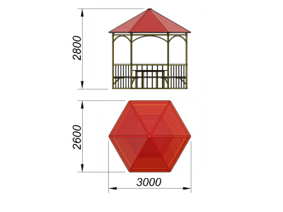 Беседка со столом и лавками МАФ 4121 в Владимире