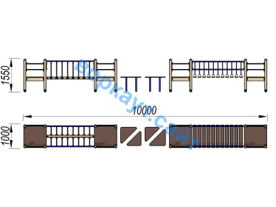 Детский спортивный комплекс Двойной мостик ДСК 3115 в Владимире