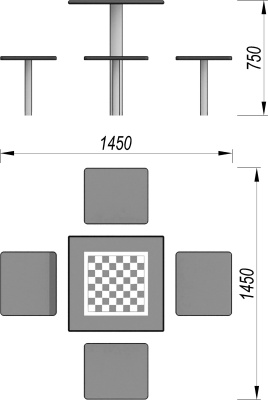 Шахматный стол МАФ 3516 в Владимире