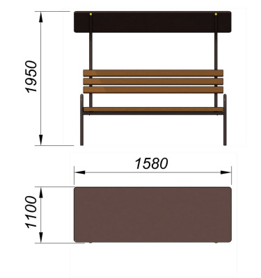 Лавочка под навесом МАФ 1607 в Владимире