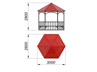 Беседка с лавками и полом МАФ 4122 в Владимире