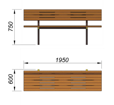 Диван уличный МАФ 1608 в Владимире