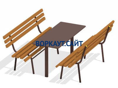 Дачный комплект из 2 лавочек и стола МАФ 1620 в Владимире