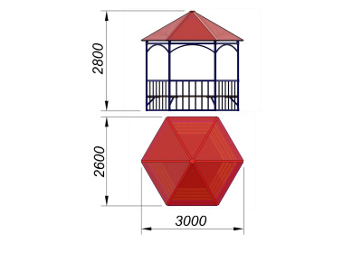 Беседка с лавками МАФ 4120 в Владимире
