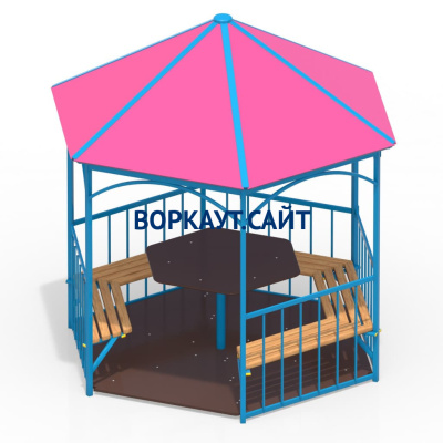 Беседка со столом, лавками и полом МАФ 4123 в Владимире