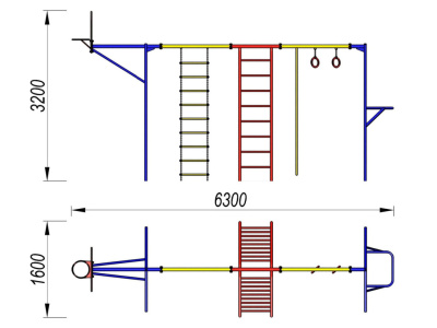 Гимнастический комплекс с баскетбольным щитом МАФ 3001 в Владимире Гимнастический комплекс с баскетбольным щитом МАФ 3001 в Владимире